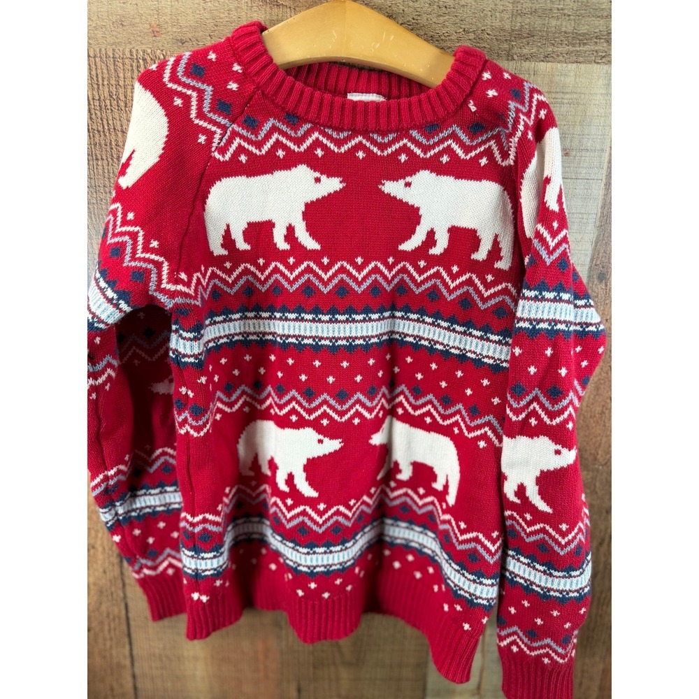 Hanna Andersson Boys Winter Polar Bear Holiday Fairisle Sweater 140/10